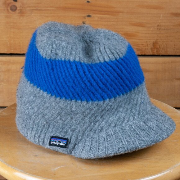 Vintage Y2K Patagonia 100% Wool Jeep Style Cap in Grey & Blue